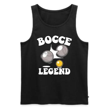 Bocce Legend Citation Bocce Ball avec Jack Bocci - Débardeur bio Premium Homme - noir - Devant - AI Model Male 178 light (178cm)