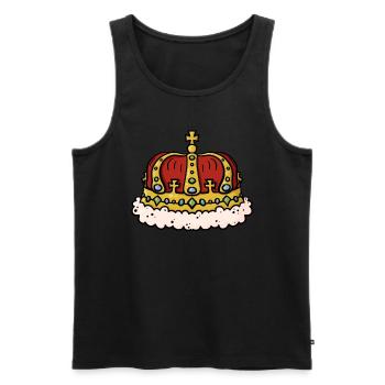 Krone König Königin - Geschenkidee Königskrone - Männer Premium Bio Tank Top - Schwarz - Vorne - AI Model Male 178 light (178cm)