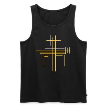 Muster Simpel - Vektorgrafik - Männer Premium Bio Tank Top - Schwarz - Vorne - AI Model Male 178 light (178cm)