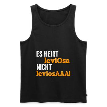 Es heißt leviOsa .. nicht leviosAAA - Männer Premium Bio Tank Top - Schwarz - Vorne - Michal (187cm)