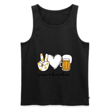 Peace Love Bière Peace Hand Signal Bière - Débardeur bio Premium Homme - noir - Devant - Michal (187cm)