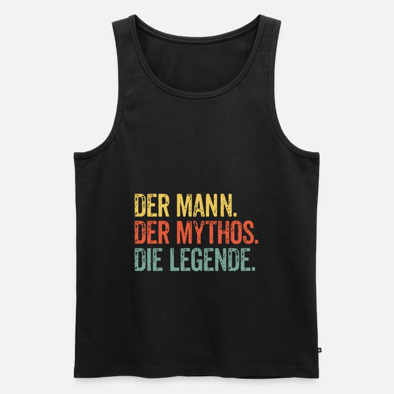 Mann Mythos Legende - Männer Premium Bio Tank Top - Schwarz