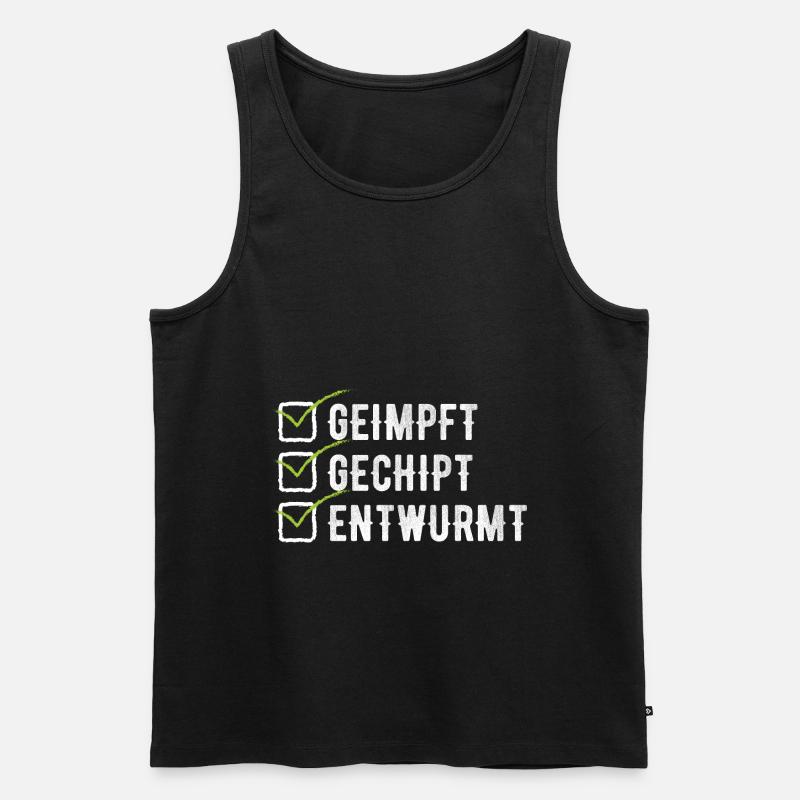 Geimpft Gechipt Entwurmt Impfen - Männer Premium Bio Tank Top - Schwarz