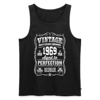 1969 Vintage 49th Birthday gift 49 years old - Men's Premium Organic Tank Top - black - Front - Michal (187cm)
