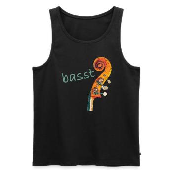 bass1 3 - Men's Premium Organic Tank Top - black - Front - Michal (187cm)