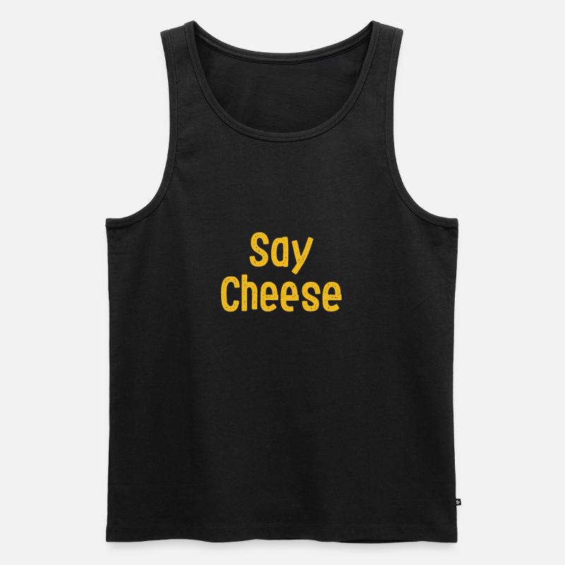 Sag Cheese! - Männer Premium Bio Tank Top - Schwarz