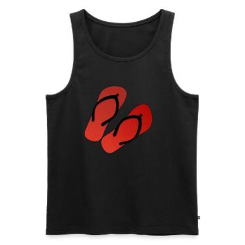 Flip Flop Sommer Urlaub Strand Geschenk - Männer Premium Bio Tank Top - Schwarz - Vorne - AI Model Male 178 light (178cm)