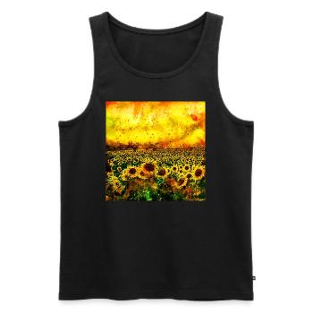 abstract sunflowers wsstd - Men's Premium Organic Tank Top - black - Front - Michal (187cm)