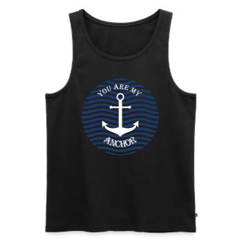Anchor - Men's Premium Organic Tank Top - black - Front - Michal (187cm)