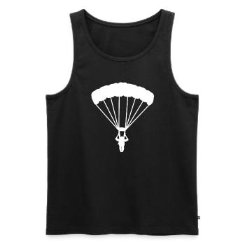 Cadeau d'adrénaline Parachute Jump Parachutisme - Débardeur bio Premium Homme - noir - Devant - AI Model Male 178 light (178cm)