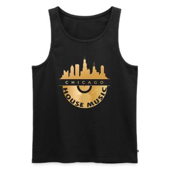 musique house chicago - Débardeur bio Premium Homme - noir - Devant - Michal (187cm)