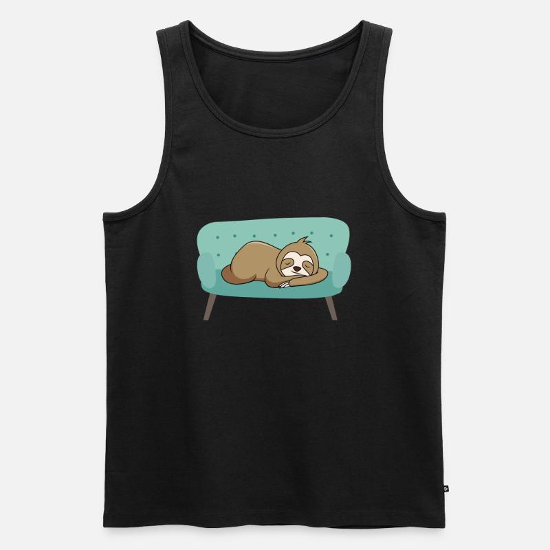 Faultier - Männer Premium Bio Tank Top - Schwarz