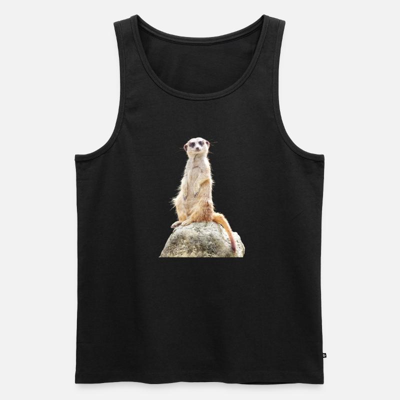 Erdmännchen - Männer Premium Bio Tank Top - Schwarz