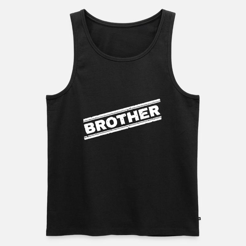 Bruder Stempel - Männer Premium Bio Tank Top - Schwarz