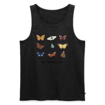 Butterflies - Men's Premium Organic Tank Top - black - Front - AI Model Male 178 light (178cm)