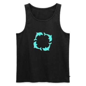 Dolphin - Men's Premium Organic Tank Top - black - Front - AI Model Male 178 light (178cm)