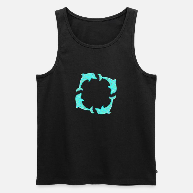 Delfin - Männer Premium Bio Tank Top - Schwarz
