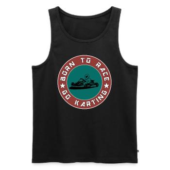 Kart Karting Kartfahrer - Männer Premium Bio Tank Top - Schwarz - Vorne - AI Model Male 178 light (178cm)