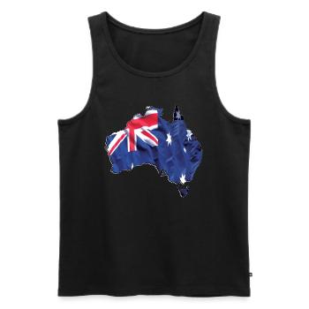 Real Australia Flag - Flag Map - Men's Premium Organic Tank Top - black - Front - Michal (187cm)