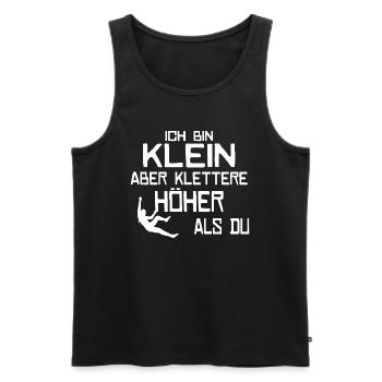 Klein klettere höher Geschenk Spruch Berg - Männer Premium Bio Tank Top - Schwarz - Vorne - Michal (187cm)