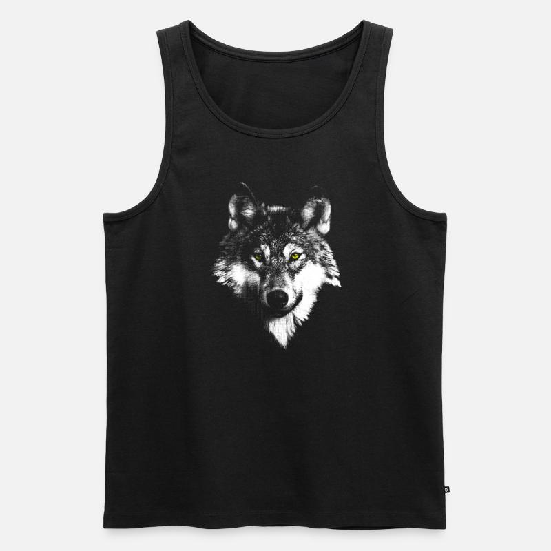 white wolf - Männer Premium Bio Tank Top - Schwarz