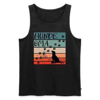 Hunde Oma Vintage Labrador - Männer Premium Bio Tank Top - Schwarz - Vorne - Michal (187cm)