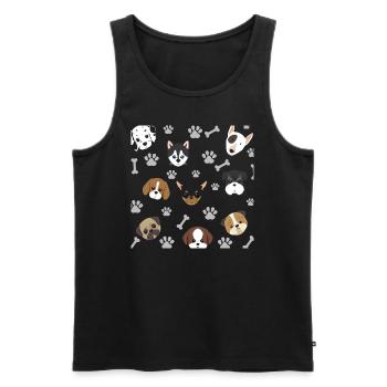 L’amour des chiens Amour des animaux - Débardeur bio Premium Homme - noir - Devant - AI Model Male 178 light (178cm)