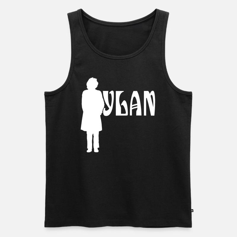 Silhouette White Bob Dylan - Männer Premium Bio Tank Top - Schwarz