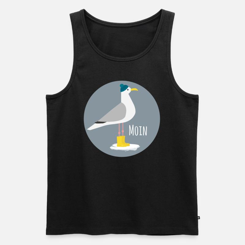 Möwe Winteroutfit - Männer Premium Bio Tank Top - Schwarz