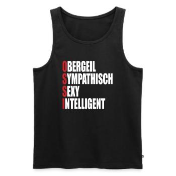 Ossi Geschenk DDR Ostdeutschland Generation - Männer Premium Bio Tank Top - Schwarz - Vorne - Michal (187cm)