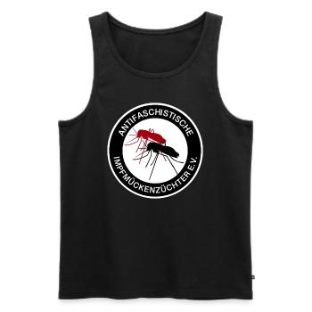 Antifaschistische Impfmückenzüchter e.V. - Männer Premium Bio Tank Top - Schwarz - Vorne - Michal (187cm)