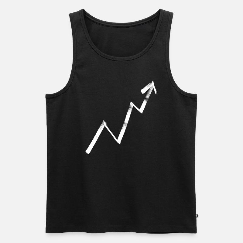 Pfeil nach oben - Männer Premium Bio Tank Top - Schwarz