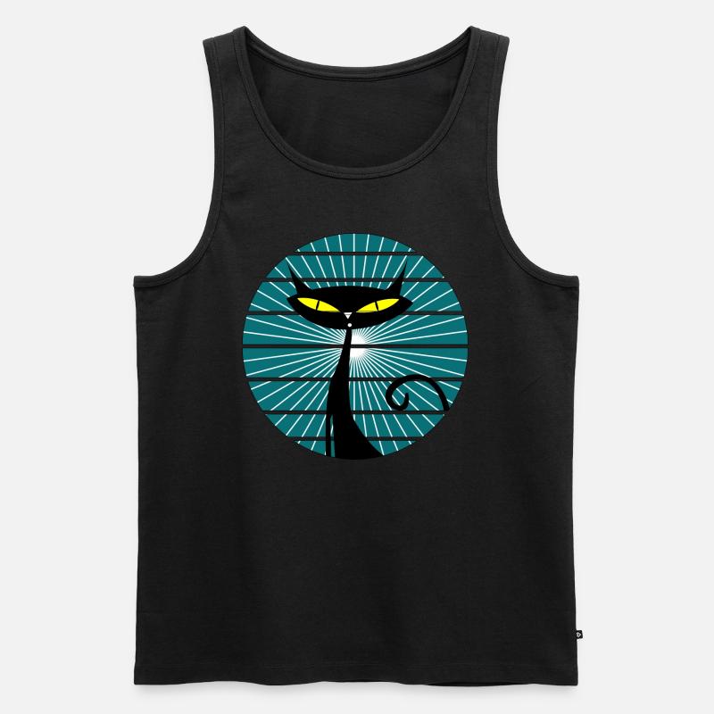 Schwarze Katze - Männer Premium Bio Tank Top - Schwarz