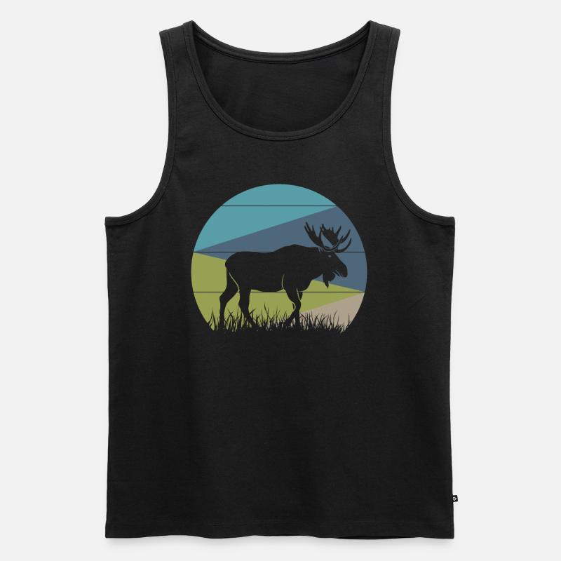 Elch - Männer Premium Bio Tank Top - Schwarz