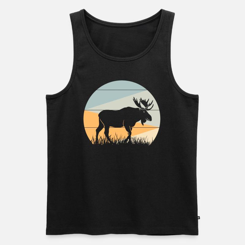 Elch - Männer Premium Bio Tank Top - Schwarz