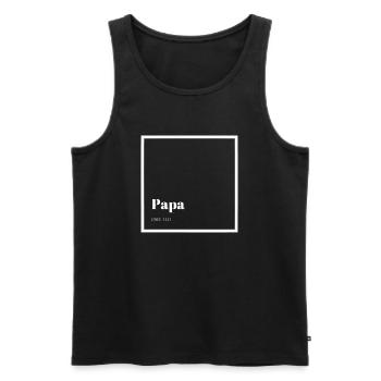 Papa seit 2021 - Männer Premium Bio Tank Top - Schwarz - Vorne - AI Model Male 178 light (178cm)
