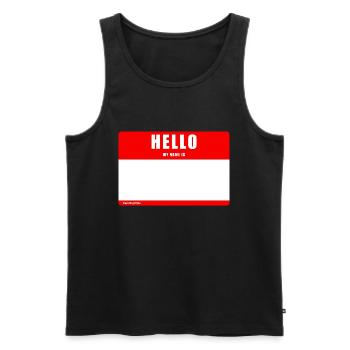 Hello my name is - Männer Premium Bio Tank Top - Schwarz - Vorne - Michal (187cm)