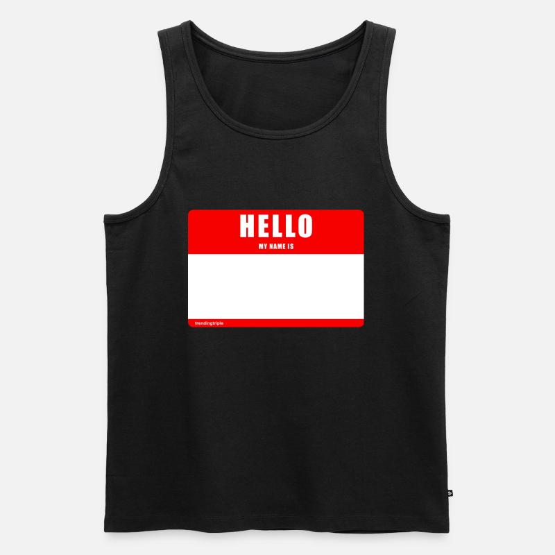 Hello my name is - Männer Premium Bio Tank Top - Schwarz