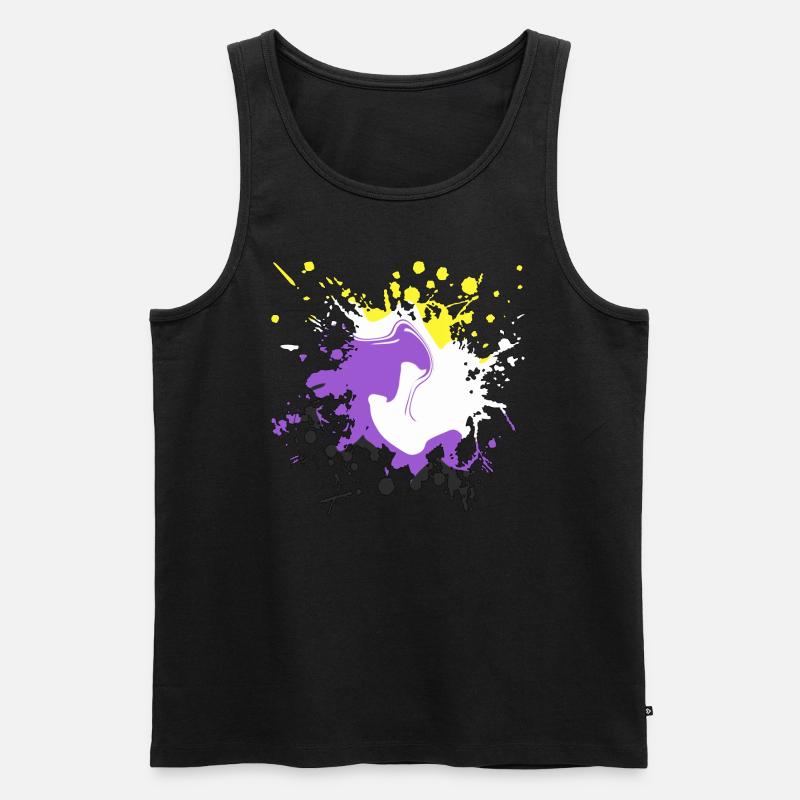 LGBTQ+ nonb splatter design - Männer Premium Bio Tank Top - Schwarz
