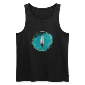 Feather Single - Männer Premium Bio Tank Top - Schwarz - Vorne - Michal (187cm)