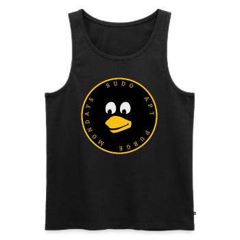 Linux Penguin Tux Design - Men's Premium Organic Tank Top - black - Front - AI Model Male 178 light (178cm)