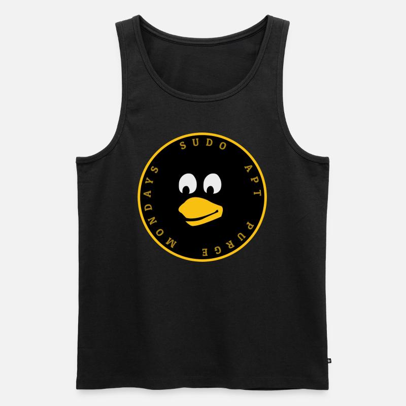 Linux Pinguin Tux Design - Männer Premium Bio Tank Top - Schwarz