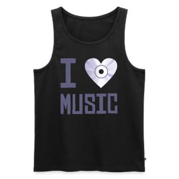 I LOVE MUSIC CD - Männer Premium Bio Tank Top - Schwarz - Vorne - Michal (187cm)