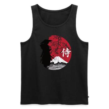 Vintage Japon Art Japonais Samouraï - Débardeur bio Premium Homme - noir - Devant - AI Model Male 178 light (178cm)