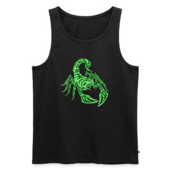 Scorpio, green - Men's Premium Organic Tank Top - black - Front - AI Model Male 178 light (178cm)