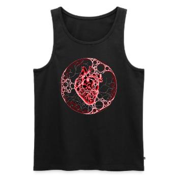 Herz,Kugel, rot - Männer Premium Bio Tank Top - Schwarz - Vorne - AI Model Male 178 light (178cm)