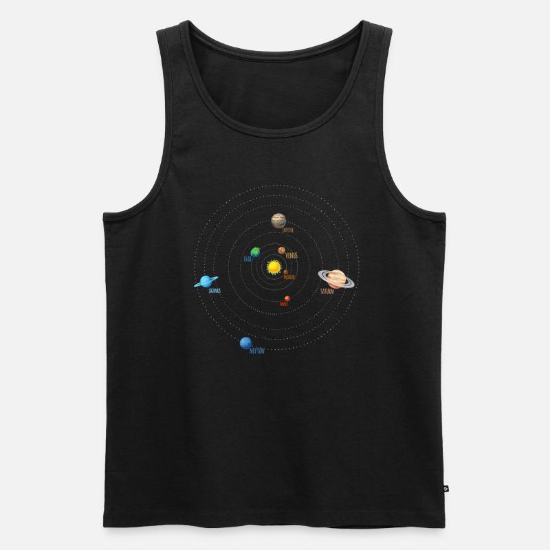 Unser Sonnensystem - Männer Premium Bio Tank Top - Schwarz