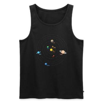 Our Solar System English - Men's Premium Organic Tank Top - black - Front - AI Model Male 178 light (178cm)