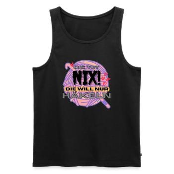 Die Tut Nix Die Will Nur Häkeln Rosa Lila Orange - Männer Premium Bio Tank Top - Schwarz - Vorne - Michal (187cm)