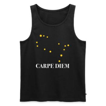 Carpe Diem nutze den Tag Sternbild Zwilling Gemini - Männer Premium Bio Tank Top - Schwarz - Vorne - AI Model Male 178 light (178cm)